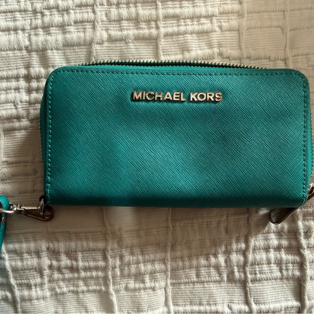 Michael Kors Teal Wristlet